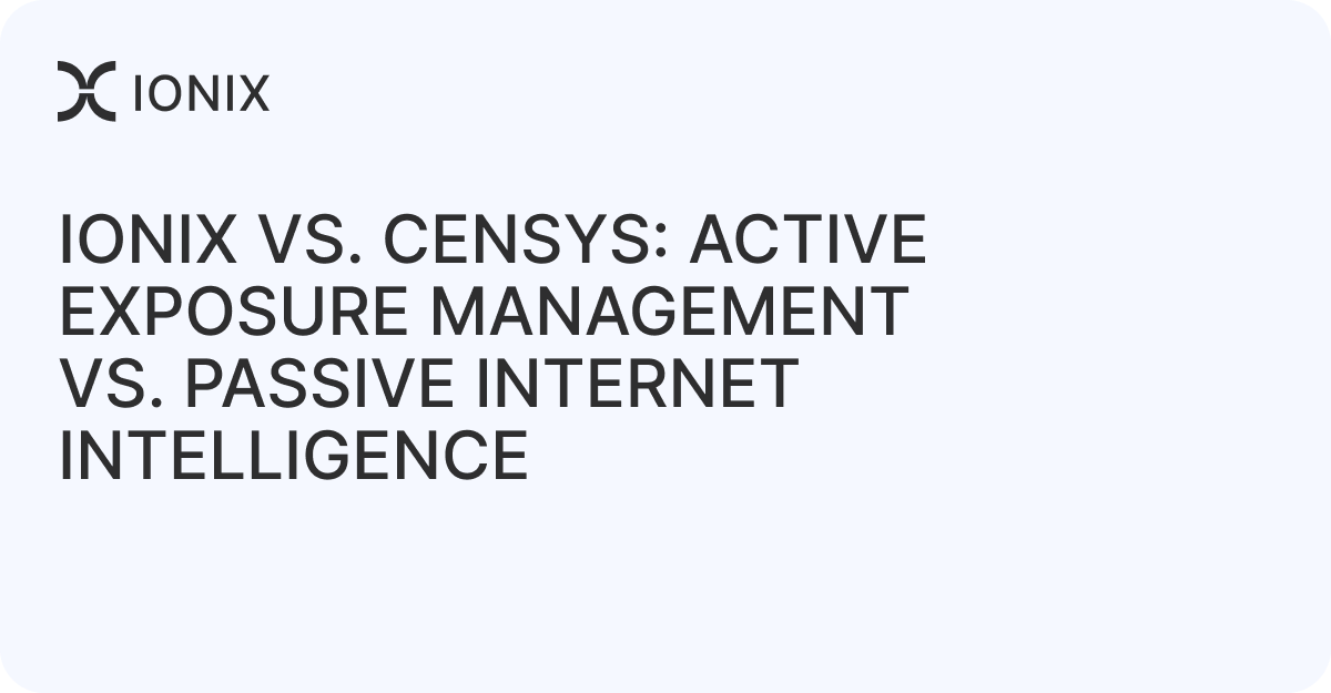 IONIX vs. Censys: Active Exposure Management vs. Passive Internet Intelligence